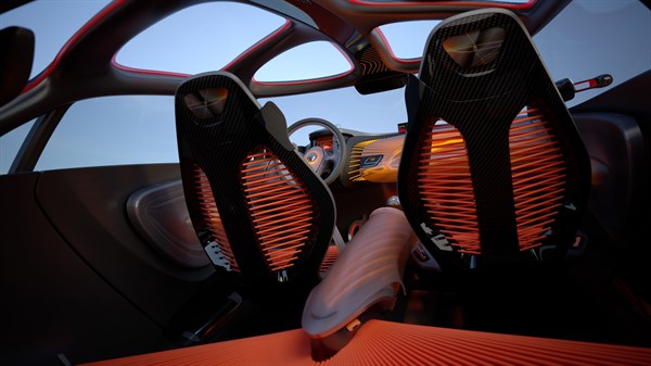 Renault CAPTUR Concept - vue intérieure depuis le coffre du véhicule