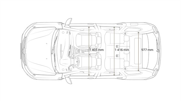 Renault DUSTER - Vue de haut avec dimensions