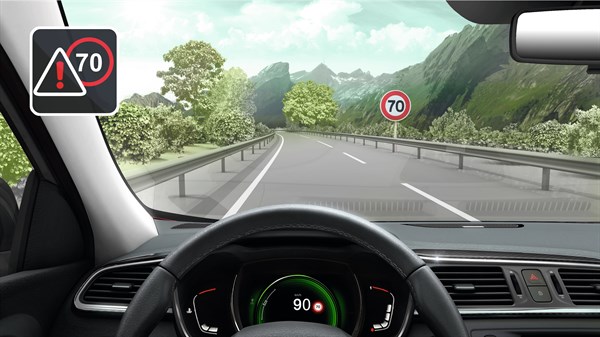 Renault KADJAR - Alerte de survitesse avec reconnaissance des panneaux de signalisation