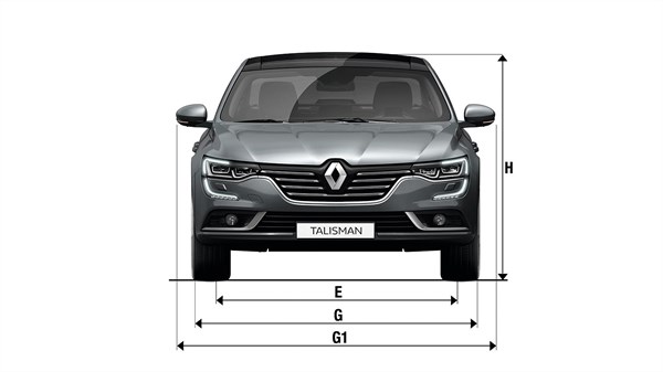 Renault TALISMAN - Vue de face avec dimensions