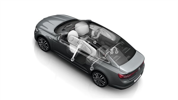 Renault TALISMAN - Vue scanner du véhicule avec airbags